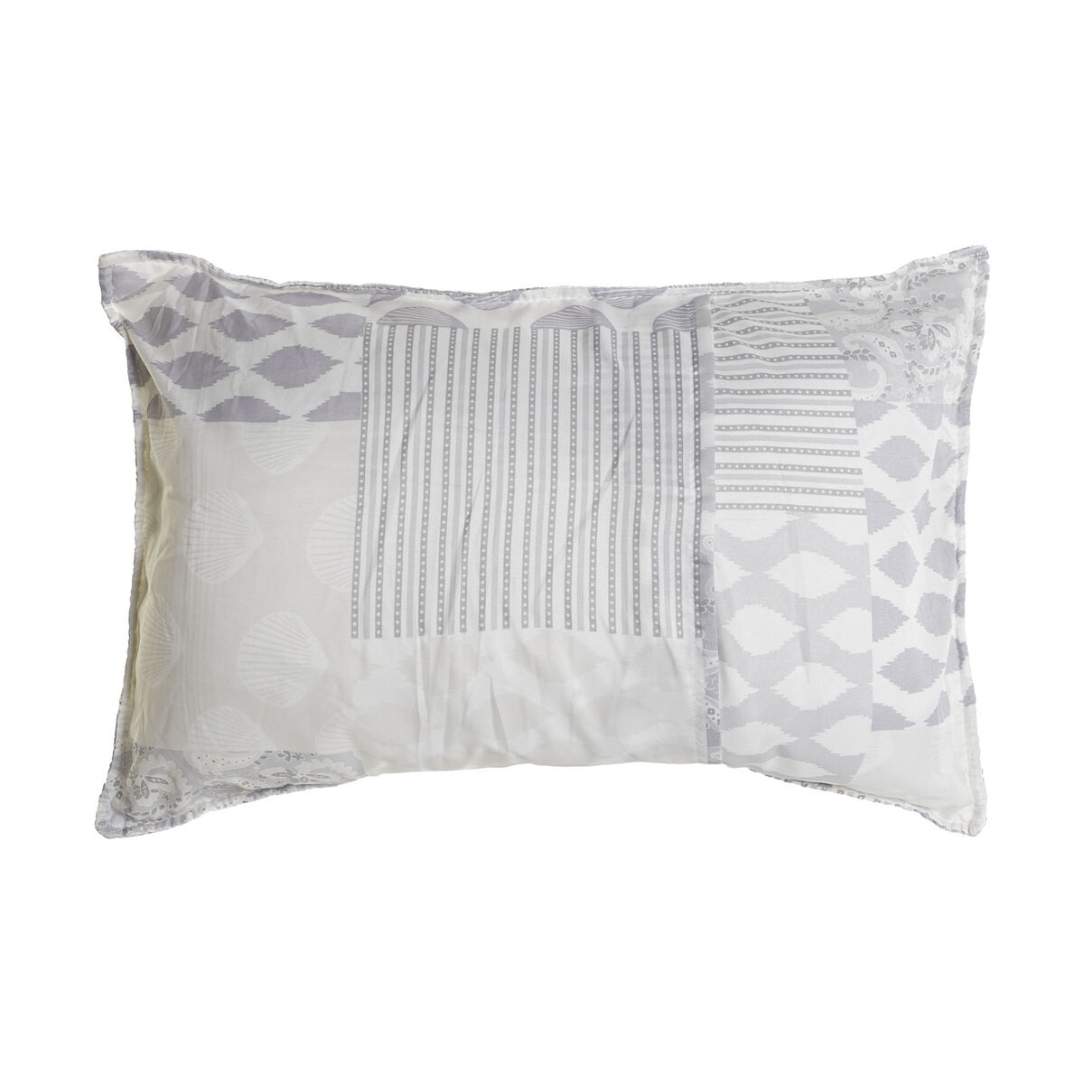 Cojín DKD Home Decor Beige Gris Poliéster Patchwork 60 x 10 x 40 cm