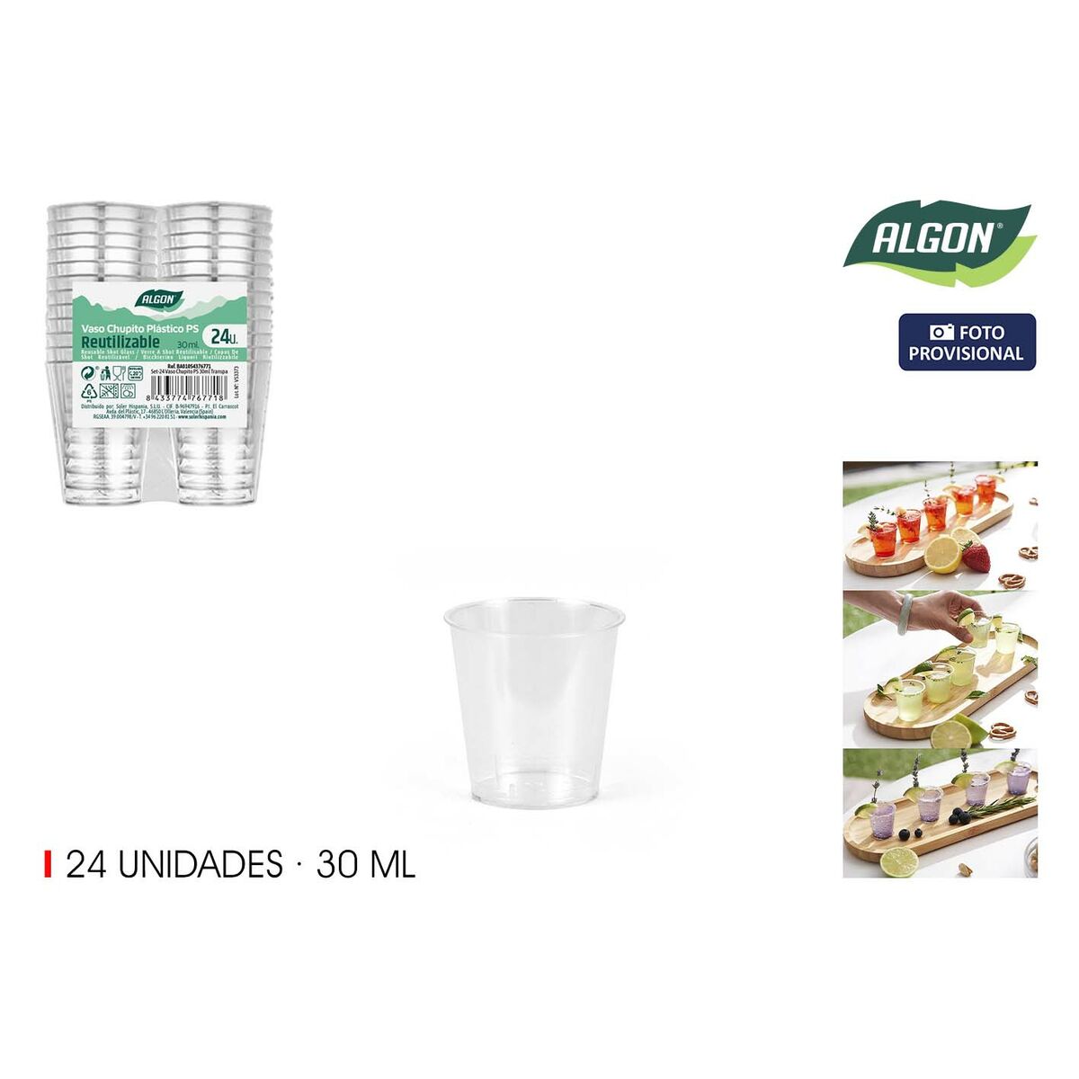 Vaso de chupito Algon Ø 4 cm 30 ml 24 Piezas (24 Unidades)