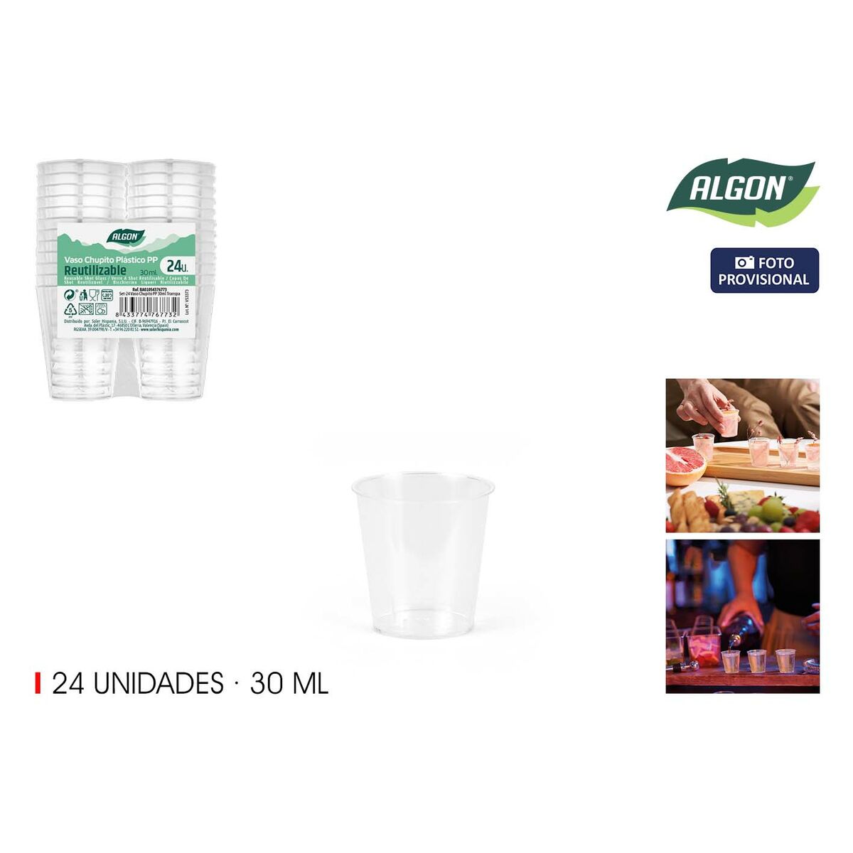 Vaso de chupito Algon 30 ml 24 Piezas (24 Unidades)