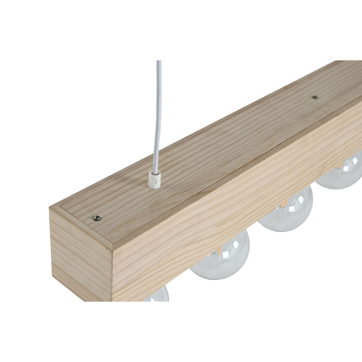 Lámpara de Techo Home ESPRIT Blanco Negro Marrón claro Madera 50 W 80 x 10 x 30 cm