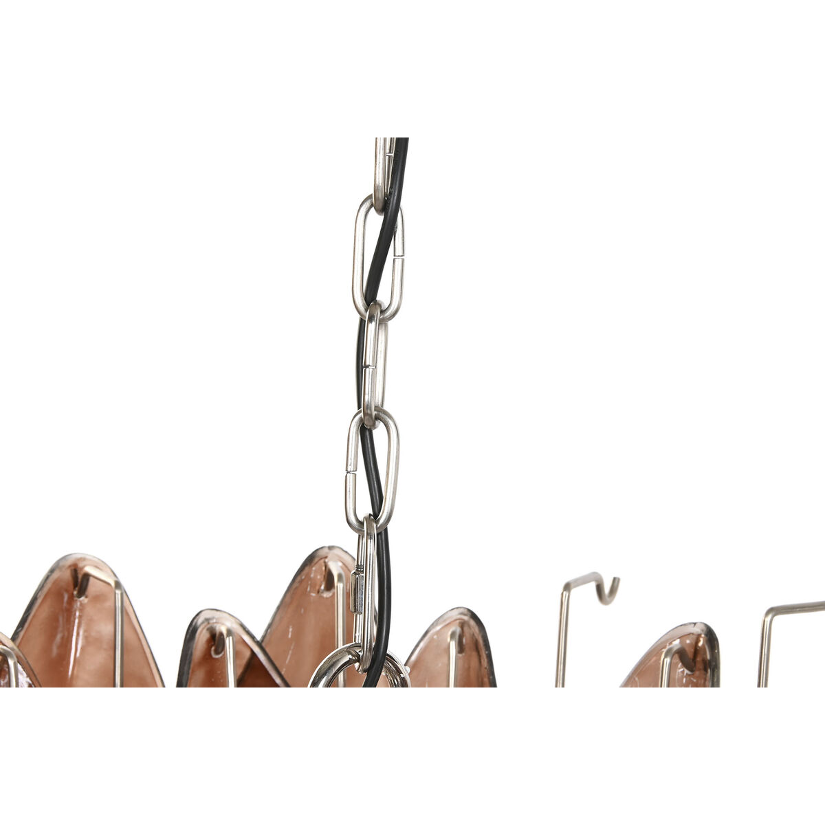 Lámpara de Techo Home ESPRIT Marrón Plateado Cristal Acero 25 W 80 x 80 x 80 cm