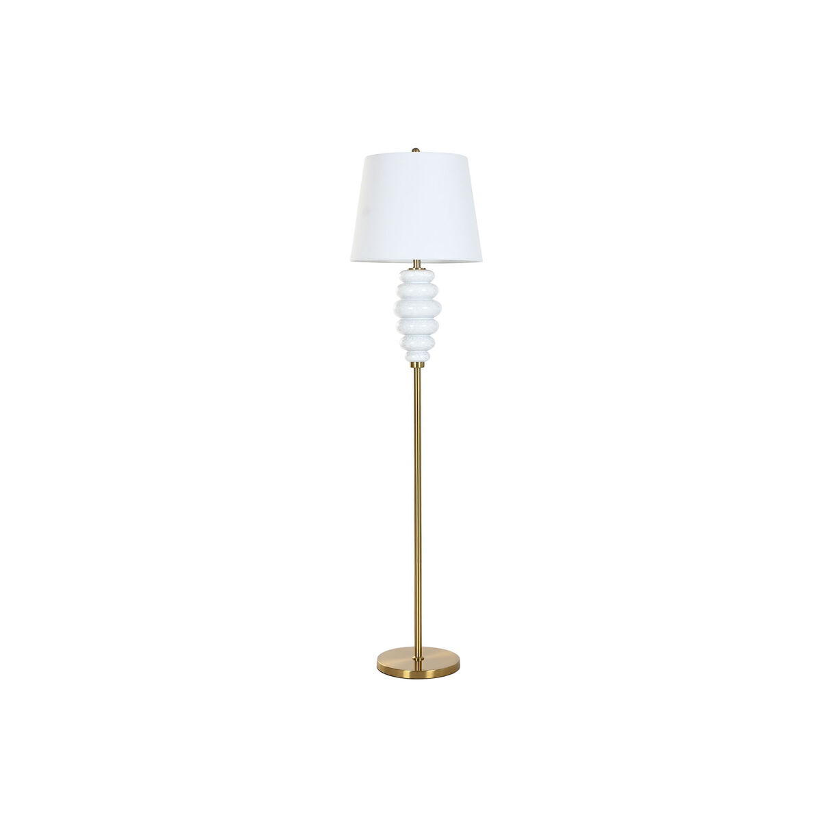 Lámpara de Pie Home ESPRIT Blanco Dorado 220 V 43 x 43 x 170 cm