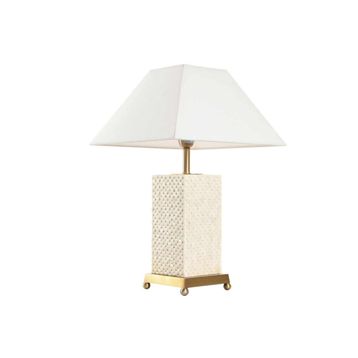 Lámpara de mesa Home ESPRIT Blanco Beige Dorado 50 W 220 V