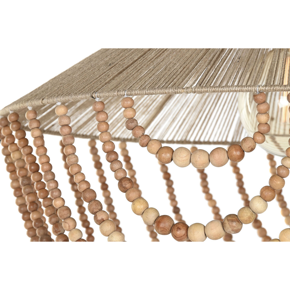 Lámpara de Techo Home ESPRIT Marrón claro Yute Madera 67 x 67 x 70 cm