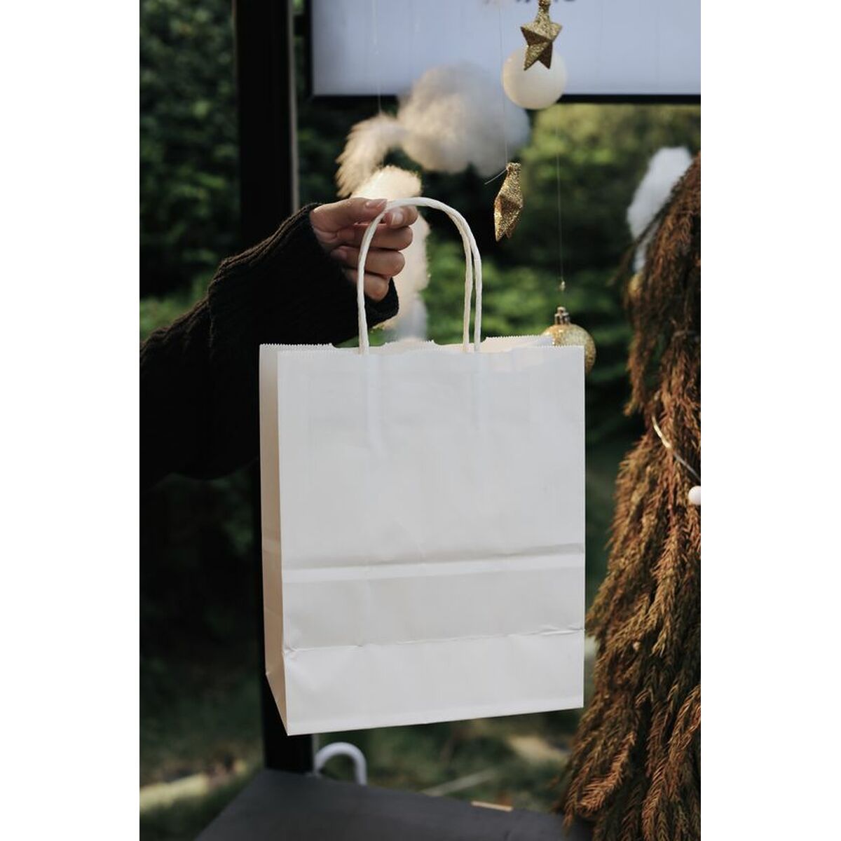 Bolsa de Papel Algon Blanco 26 x 14 x 31 cm 3 Piezas (24 Unidades)