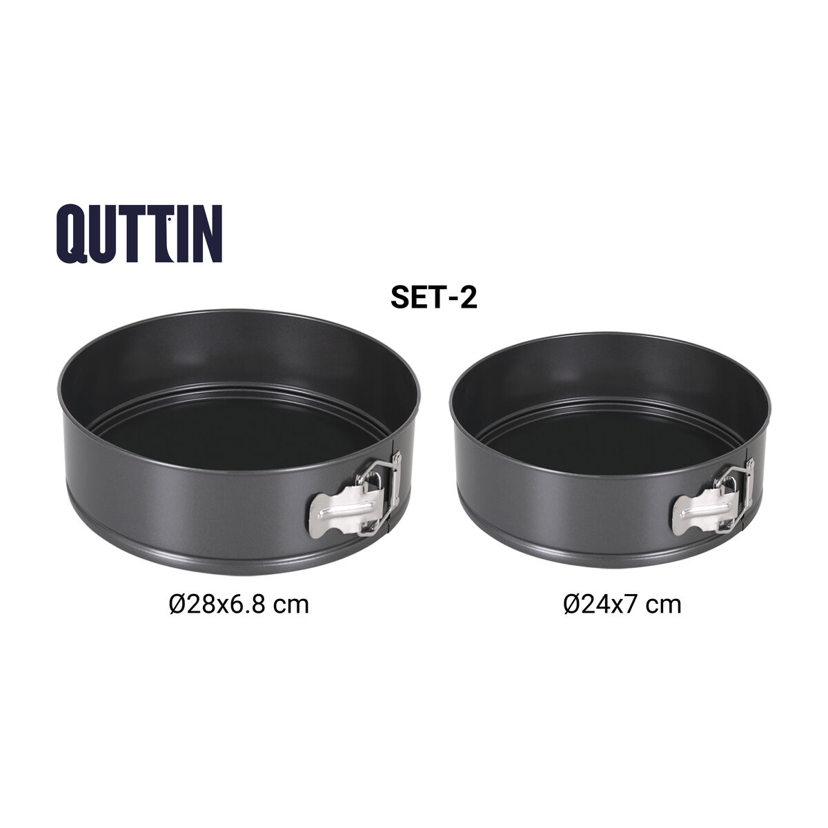 Molde Desmontable Quttin Negro 24 x 7+28 x 6,8 cm 2 Piezas (6 Unidades)