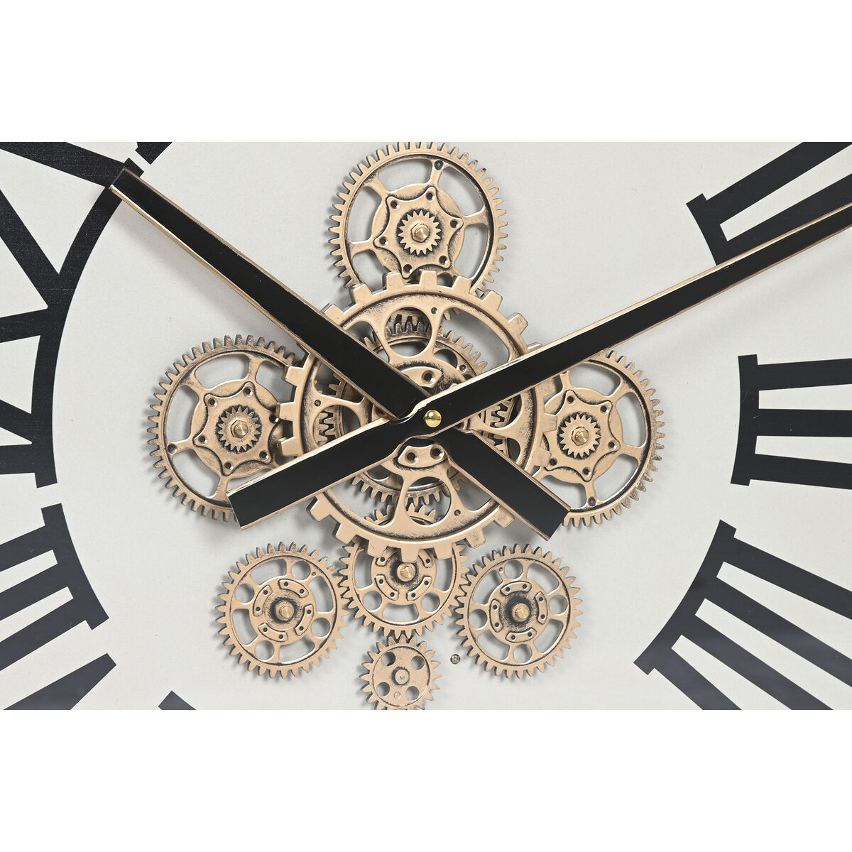 Reloj de Pared Home ESPRIT Blanco Natural Metal Madera de pino 60 x 8,5 x 73 cm