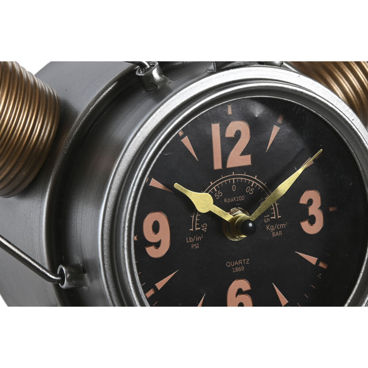 Reloj de Pared Home ESPRIT Dorado Plateado Metal Hélices Vintage 63 x 12 x 55 cm