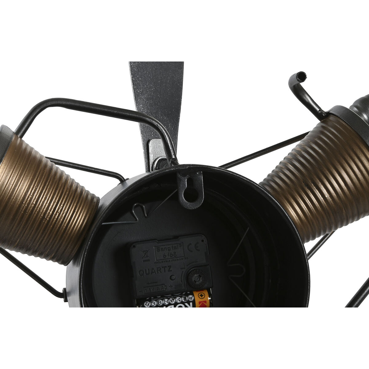 Reloj de Pared Home ESPRIT Dorado Plateado Metal Hélices Vintage 63 x 12 x 55 cm