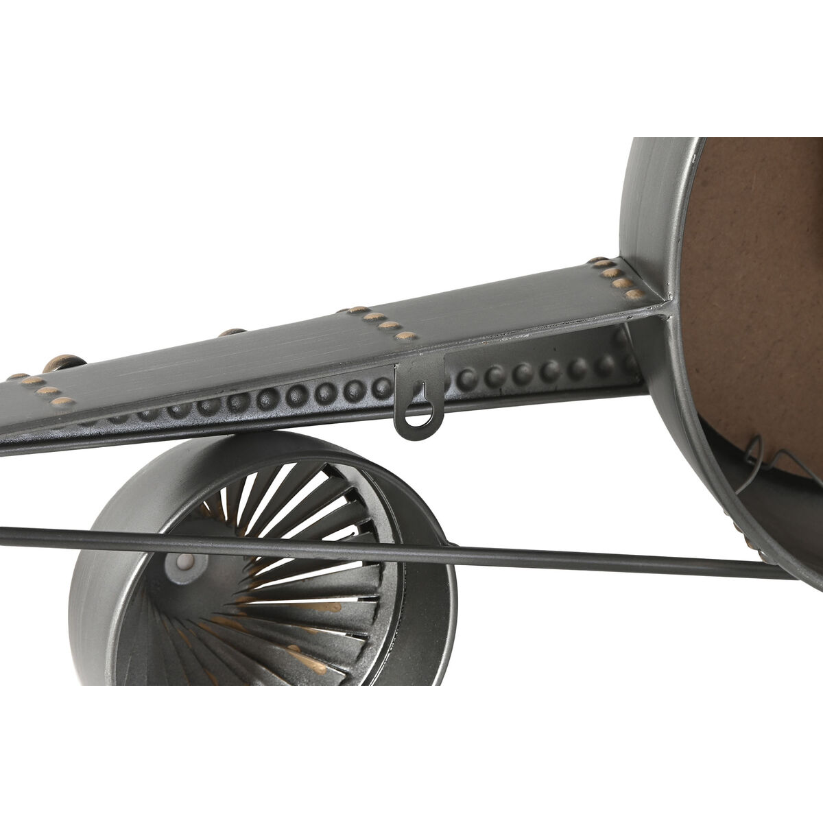 Reloj de Pared Home ESPRIT Dorado Plateado Metal Avión Vintage 114 x 11 x 40 cm