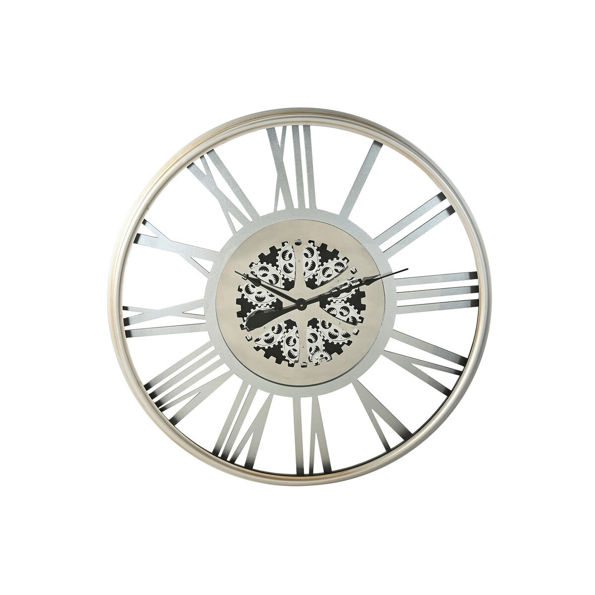 Reloj de Pared Home ESPRIT Plateado Hierro 102 x 9,5 x 102 cm