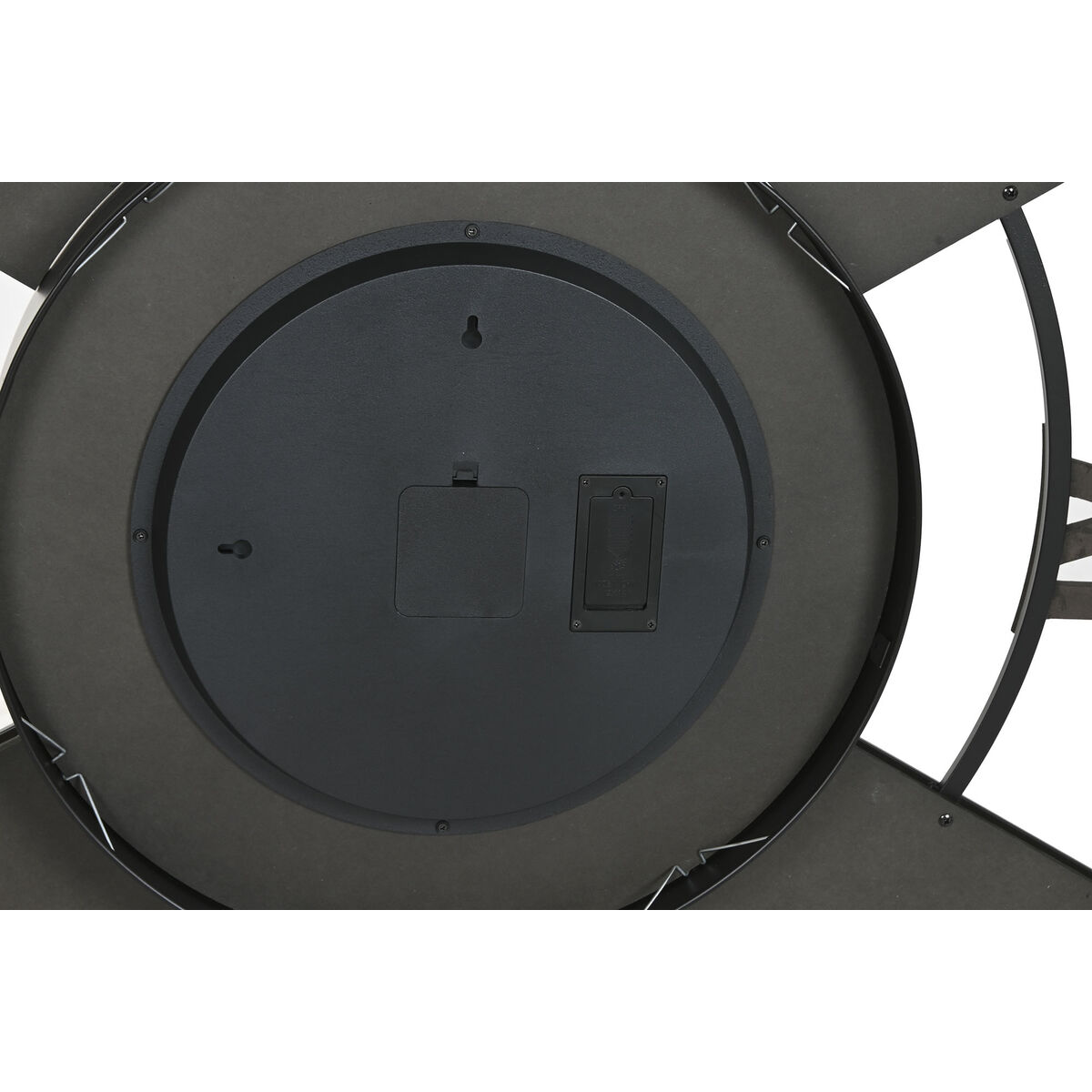 Reloj de Pared Home ESPRIT Negro Natural Metal Ratán 100 x 9 x 100 cm