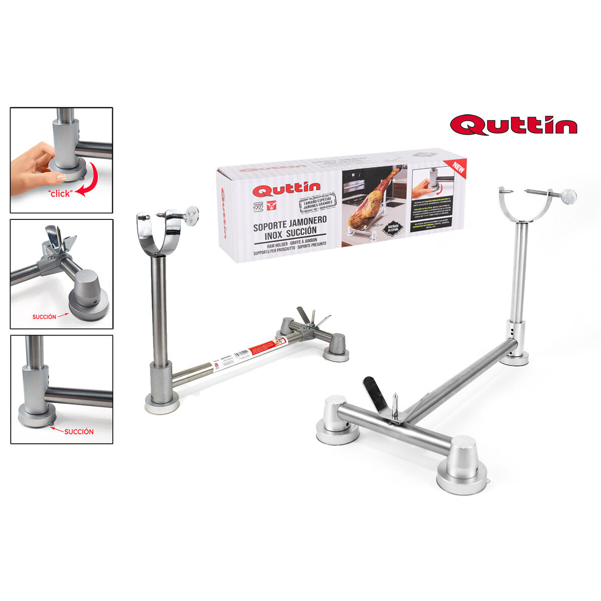 Jamonero Quttin INOX 50 x 22 x 32 cm (4 Unidades)