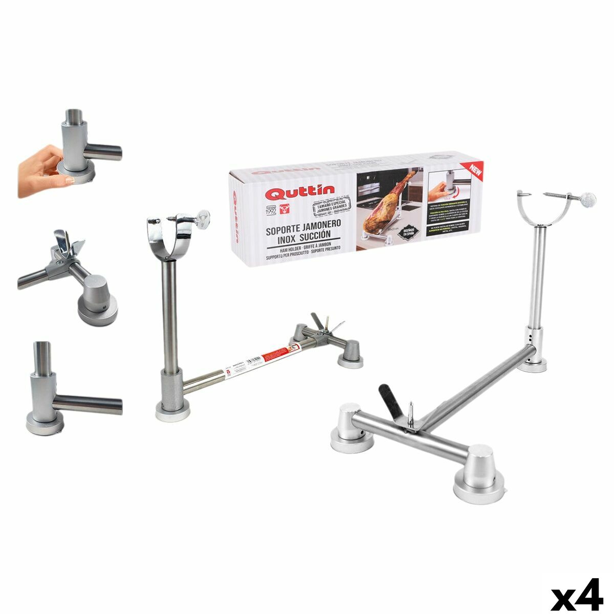 Jamonero Quttin INOX 50 x 22 x 32 cm (4 Unidades)