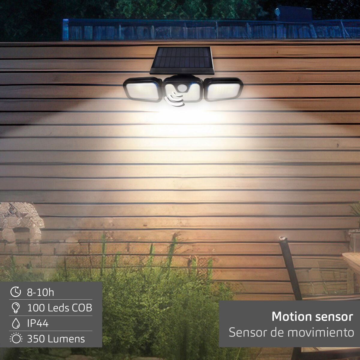 Foco Solar Aktive 28 x 9 x 12 cm (4 Unidades)