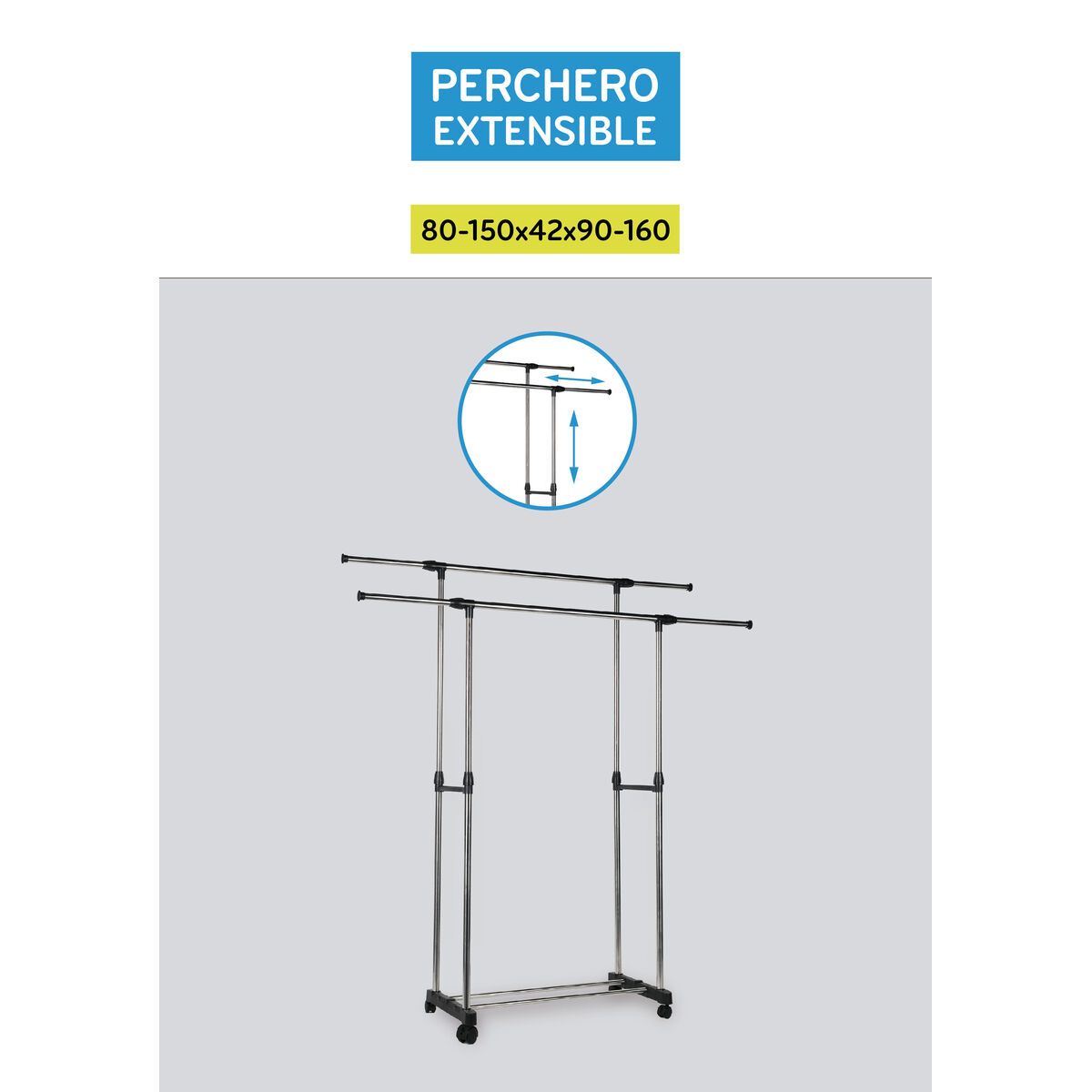 Perchero con Ruedas Confortime (3 Unidades)