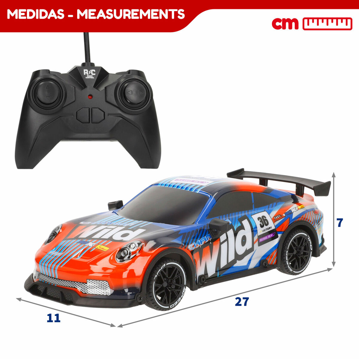 Coche Radio Control 1:18 27 x 7 x 11 cm (6 Unidades)