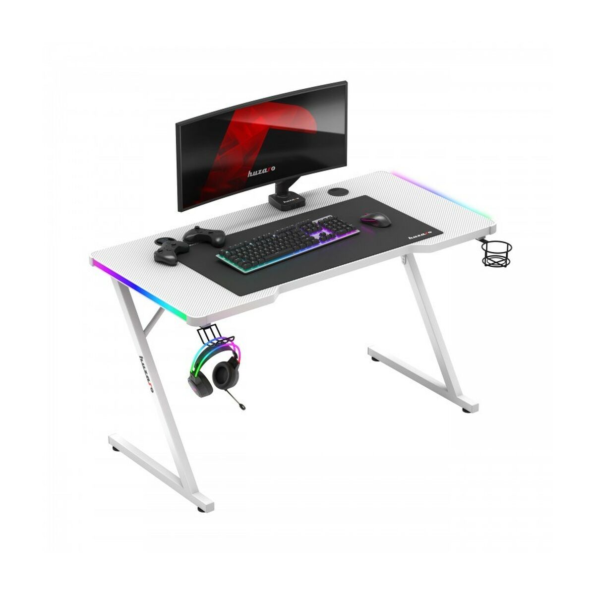 Mesa de Escritorio Gaming Huzaro HZ-Hero 2.5 White RGB Blanco 120 x 75 x 60 cm