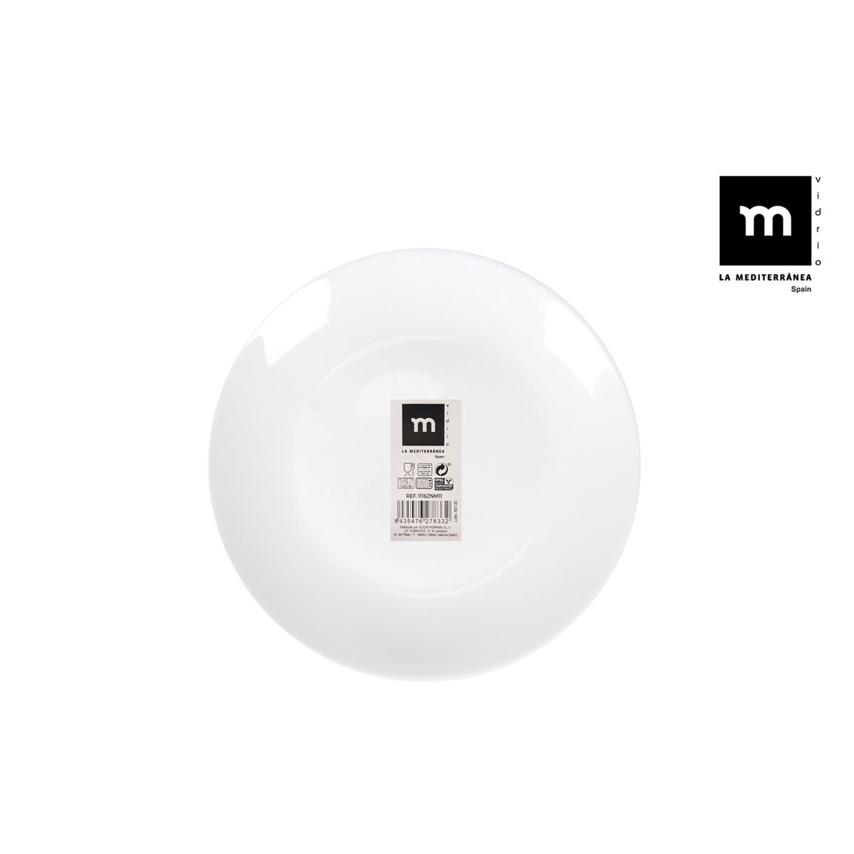 Plato de Postre La Mediterránea Coup basic ø 18 x 2,5 cm (48 Unidades)