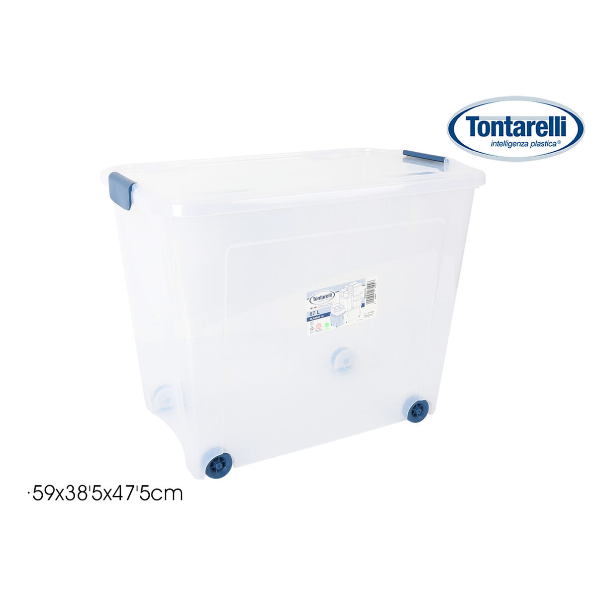 Caja de Almacenamiento con Ruedas Tontarelli 59 x 38'5 x 47'5 cm (4 Unidades)