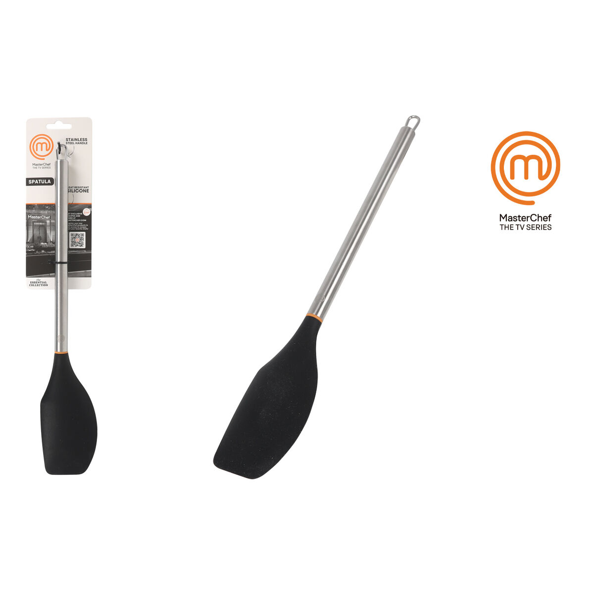 Paleta de Cocina MasterChef Silicona Acero Inoxidable 34 cm (24 Unidades)