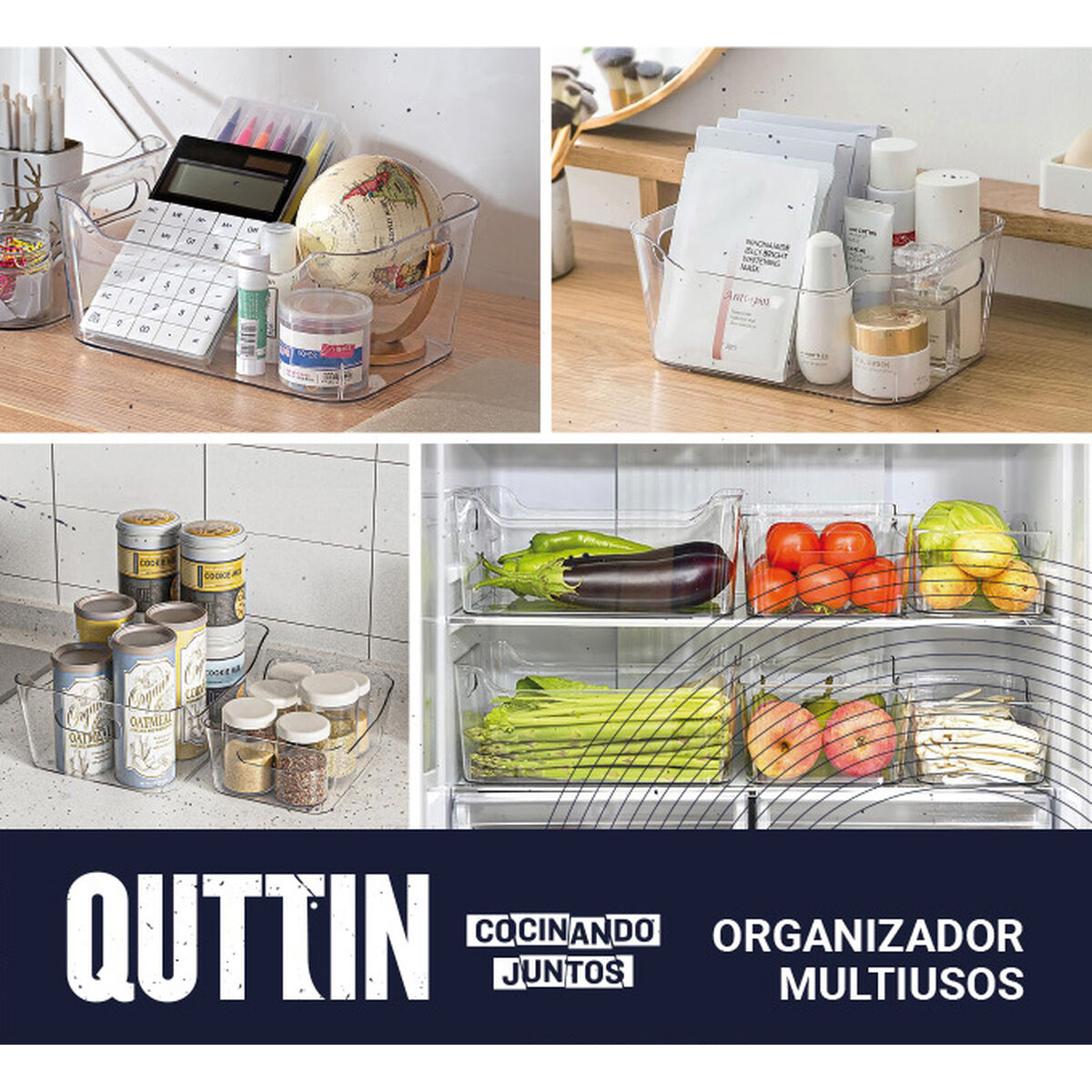 Caja de Almacenaje Quttin 34 x 23,5 x 14,5 cm (10 Unidades)