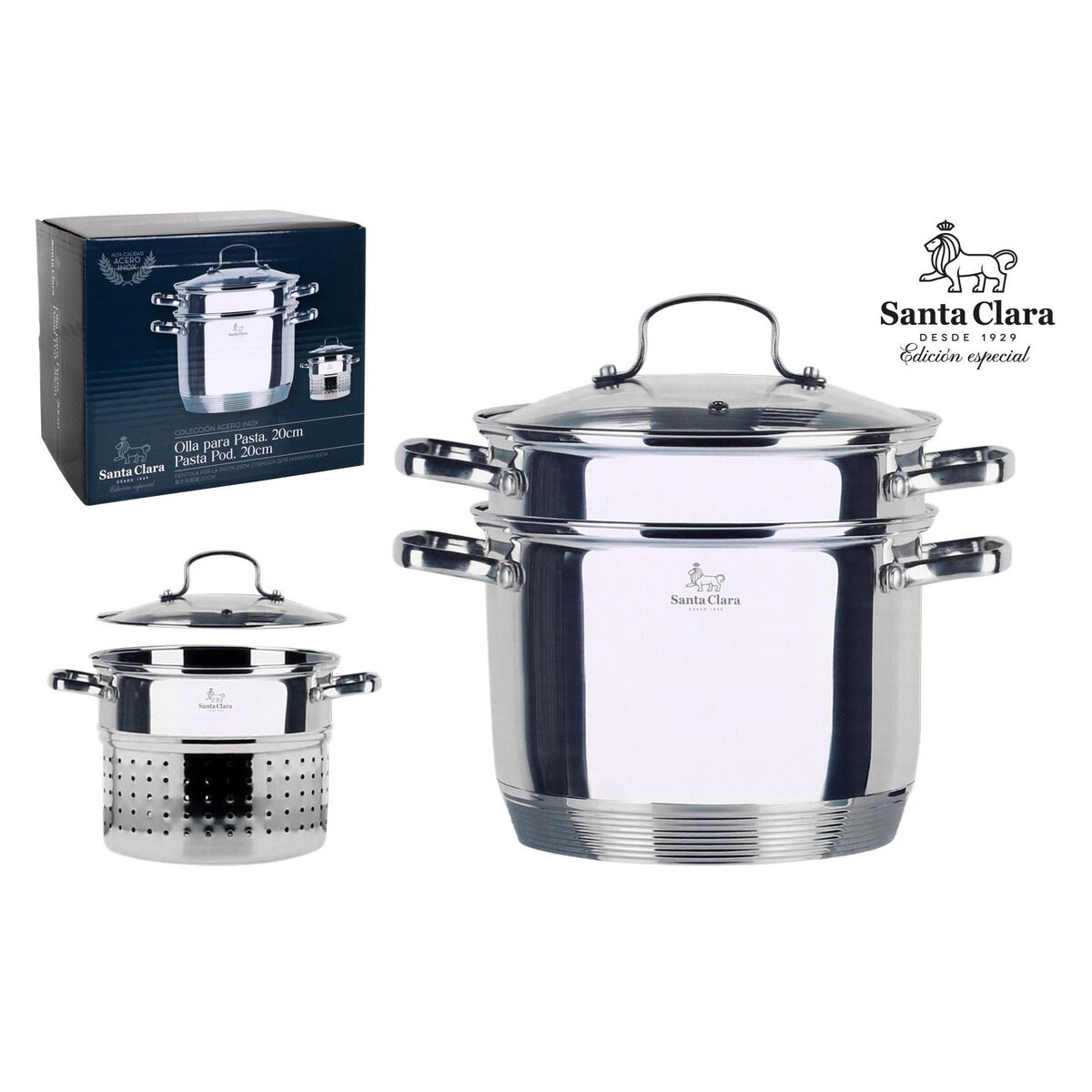 Olla con Tapa Santa Clara Santa clara 4,5 L Ø 22 x 30 x 19,5 cm (2 Unidades)