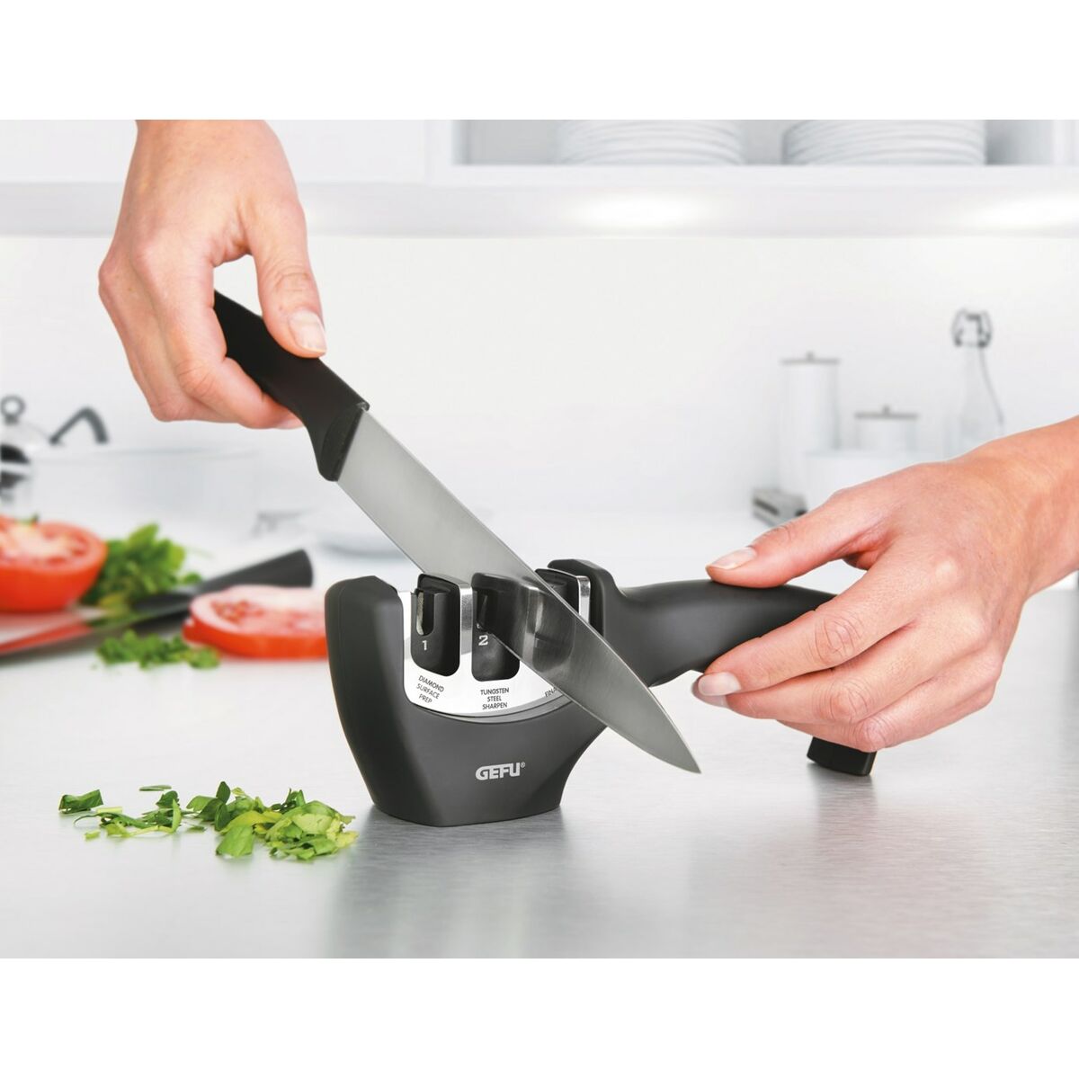 Afilador de Cuchillos Gefu G-13930 Acero Plástico Cerámico