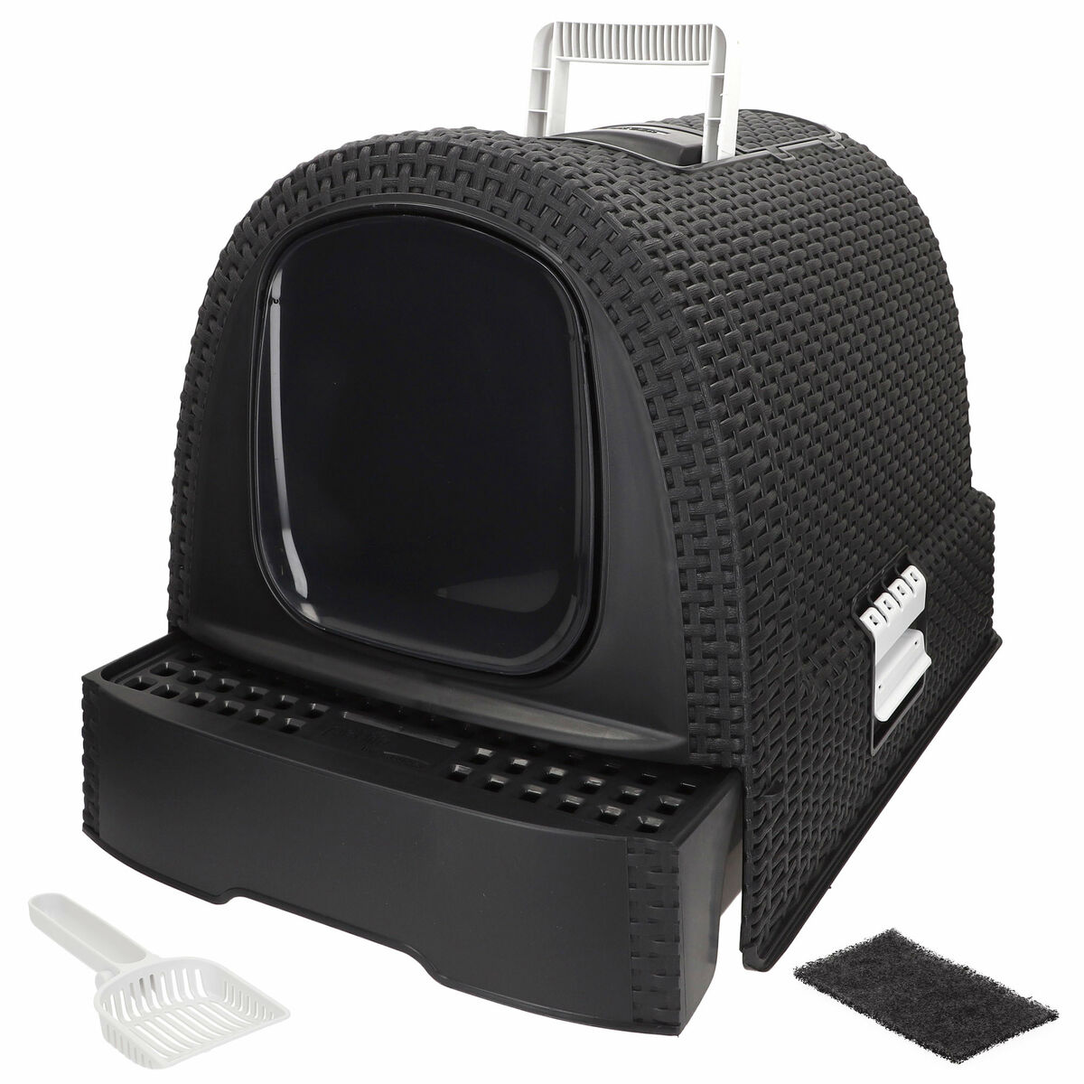 Arenero para Gatos Curver Antracita 51 x 38,5 x 39,5 cm Plástico (Plástico)