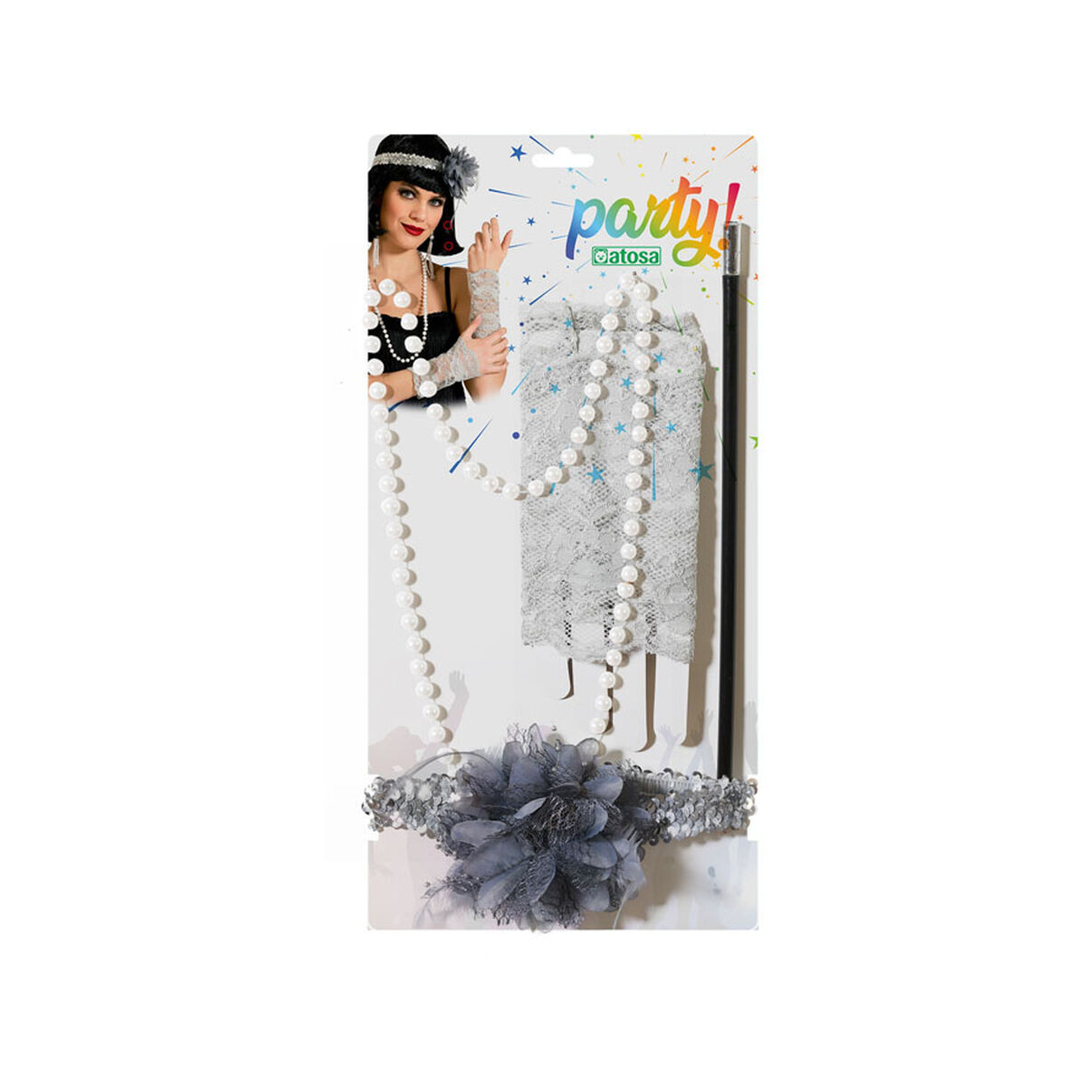 Set de Complementos de Disfraces Cabaretera 7 Piezas