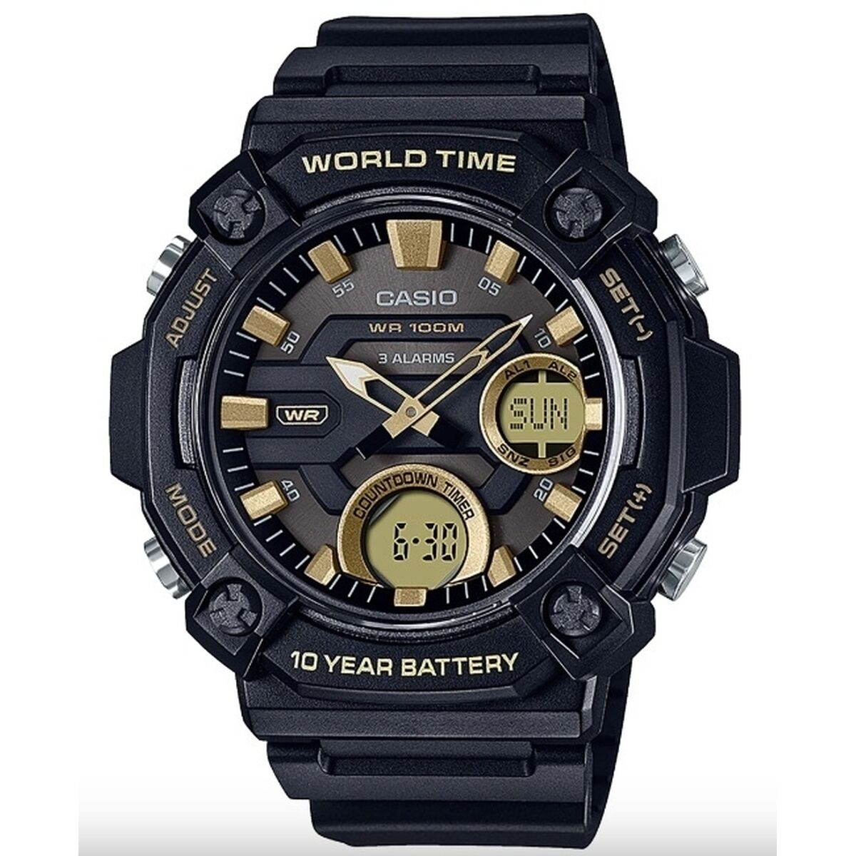 Reloj Hombre Casio OVERSIZE 10 YEAR BATTERY Negro (Ø 52 mm)
