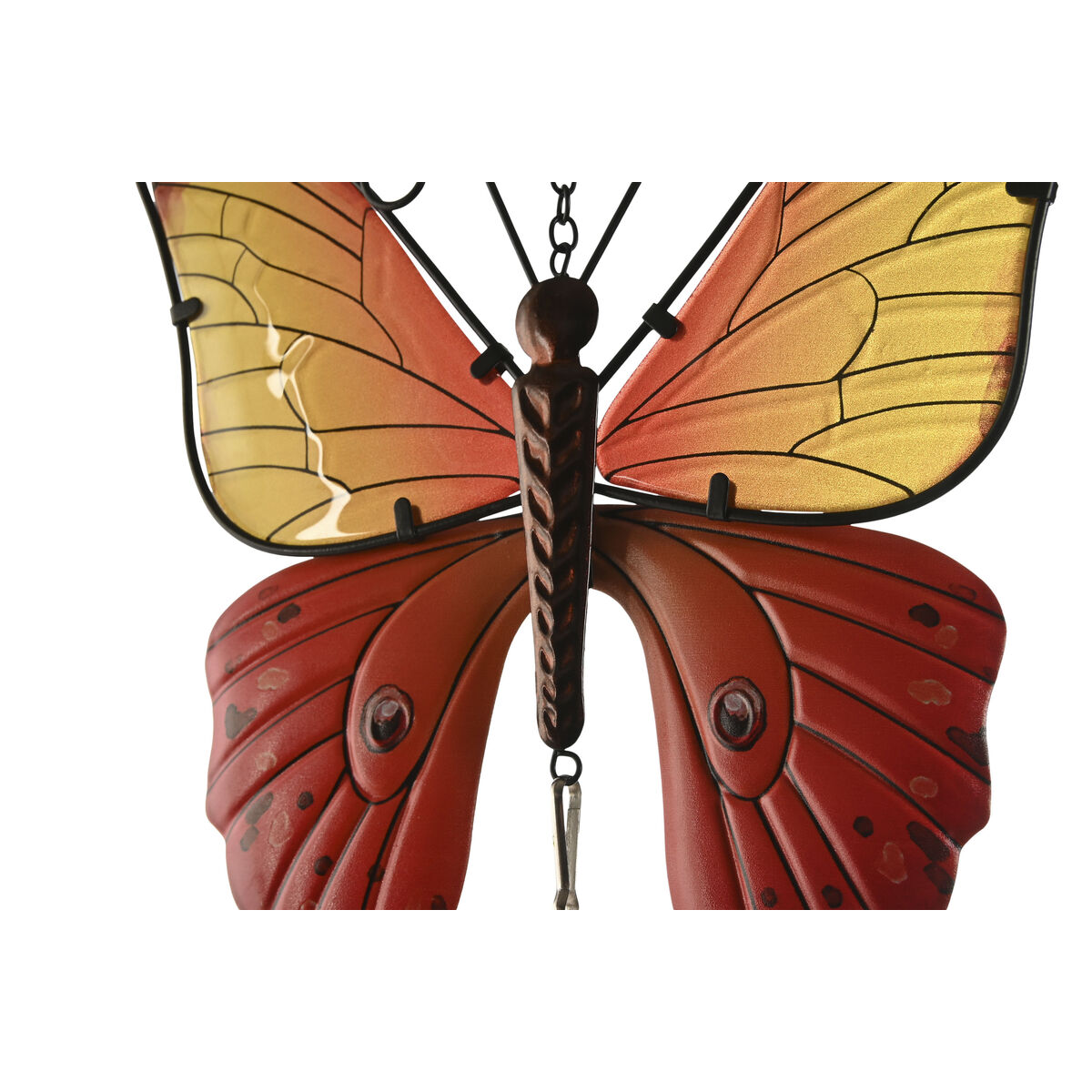 Decoración de Pared Home ESPRIT Azul Naranja Mariposa Shabby Chic 23 x 13 x 90 cm (2 Unidades)