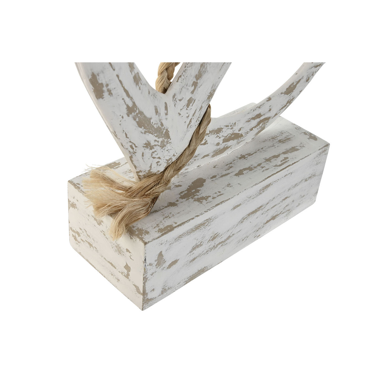 Figura Decorativa Home ESPRIT Blanco Ancla Mediterráneo Decapé 31 x 7,5 x 40 cm