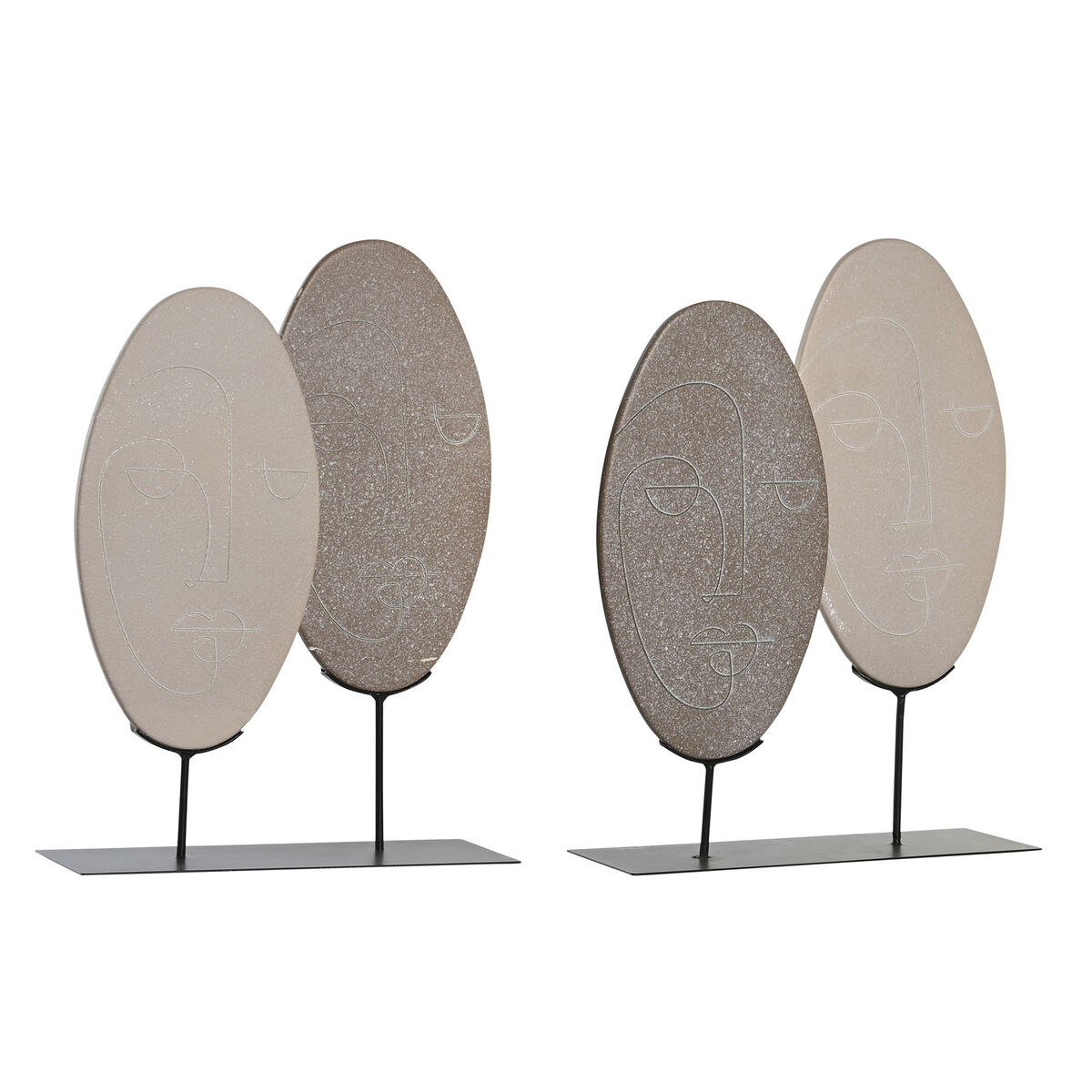 Figura Decorativa DKD Home Decor Beige Marrón claro Moderno 27 x 8 x 35,5 cm (2 Unidades)