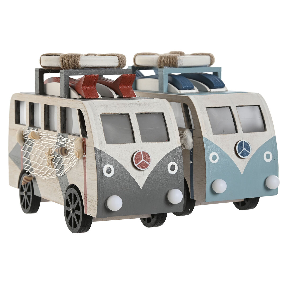 Figura Decorativa Home ESPRIT Azul Blanco Terracota 22 x 7 x 14 cm (2 Unidades)