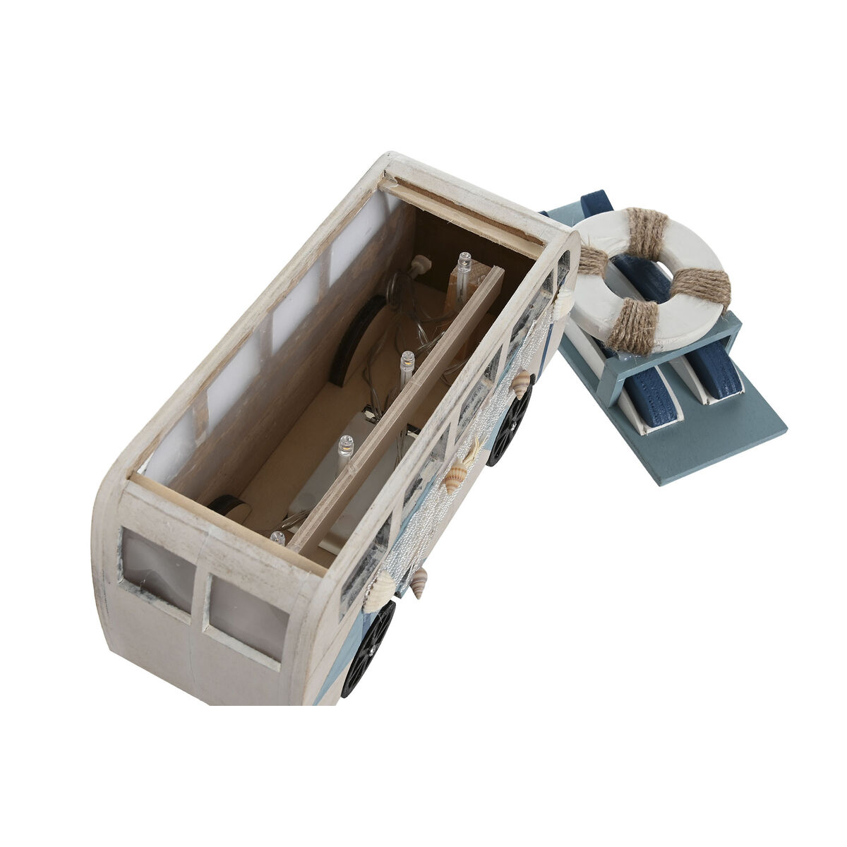 Figura Decorativa Home ESPRIT Azul Blanco Terracota 22 x 7 x 14 cm (2 Unidades)