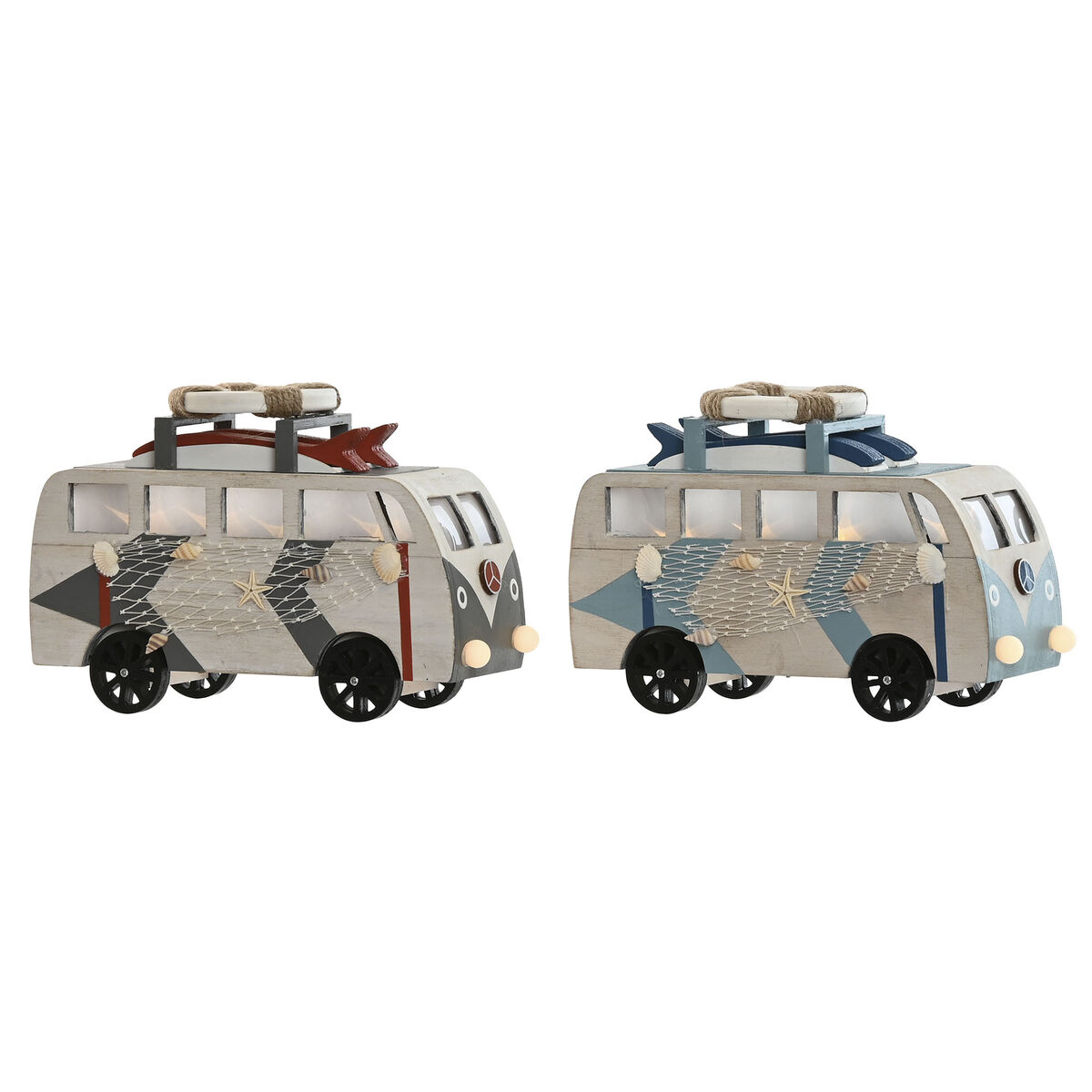 Figura Decorativa Home ESPRIT Azul Blanco Terracota 22 x 7 x 14 cm (2 Unidades)