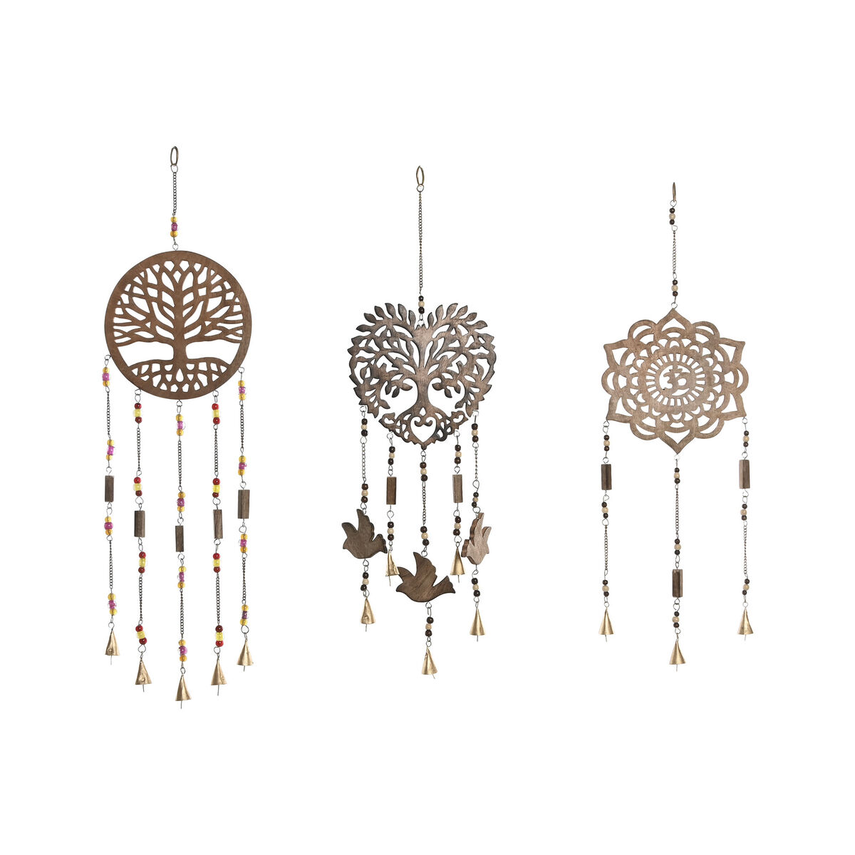 Figura Decorativa Home ESPRIT Marrón Árbol Corazón Sol 20 x 20 x 61 cm (3 Unidades)