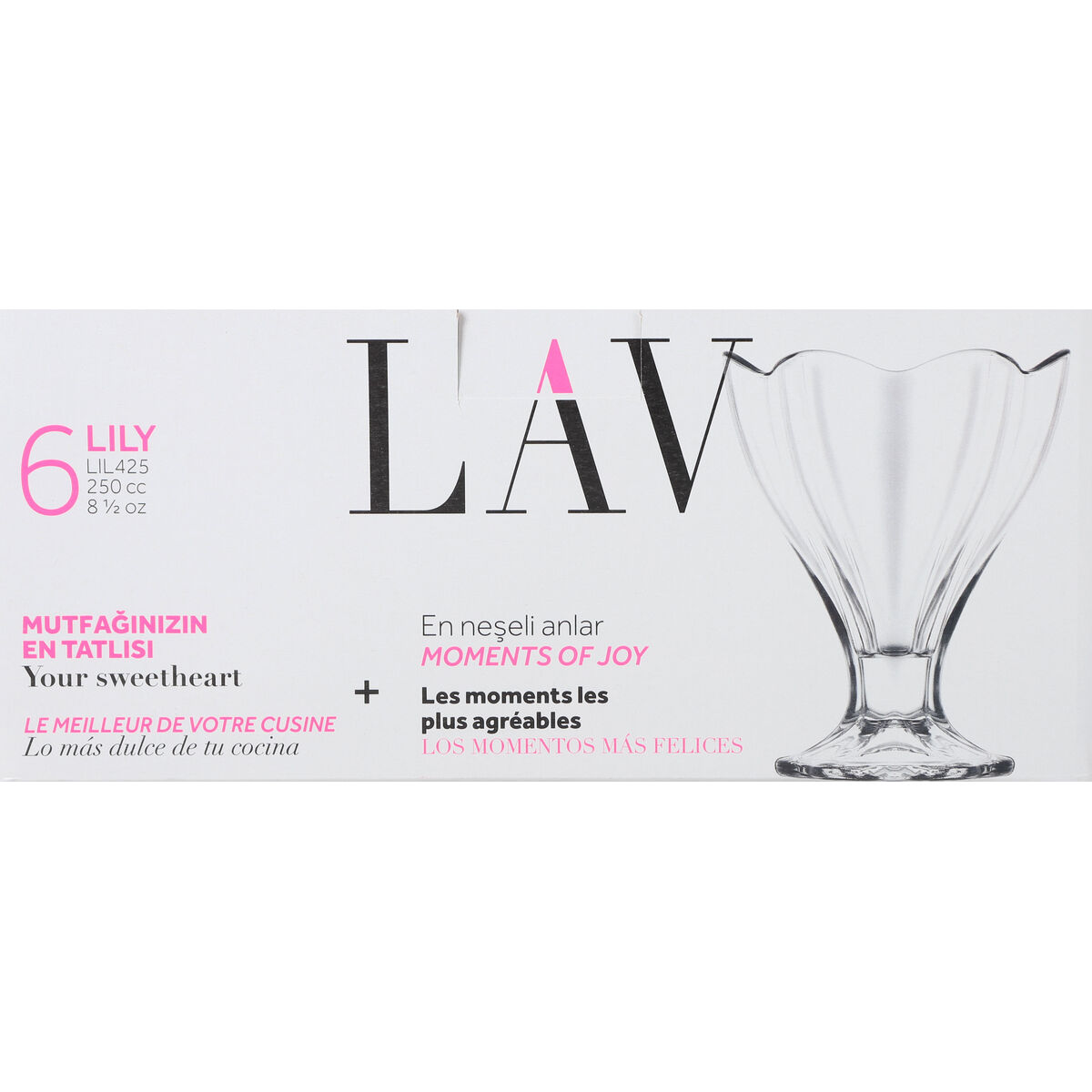 Copa de Helados y Batidos LAV Lily 250 ml 6 Piezas (4 Unidades)