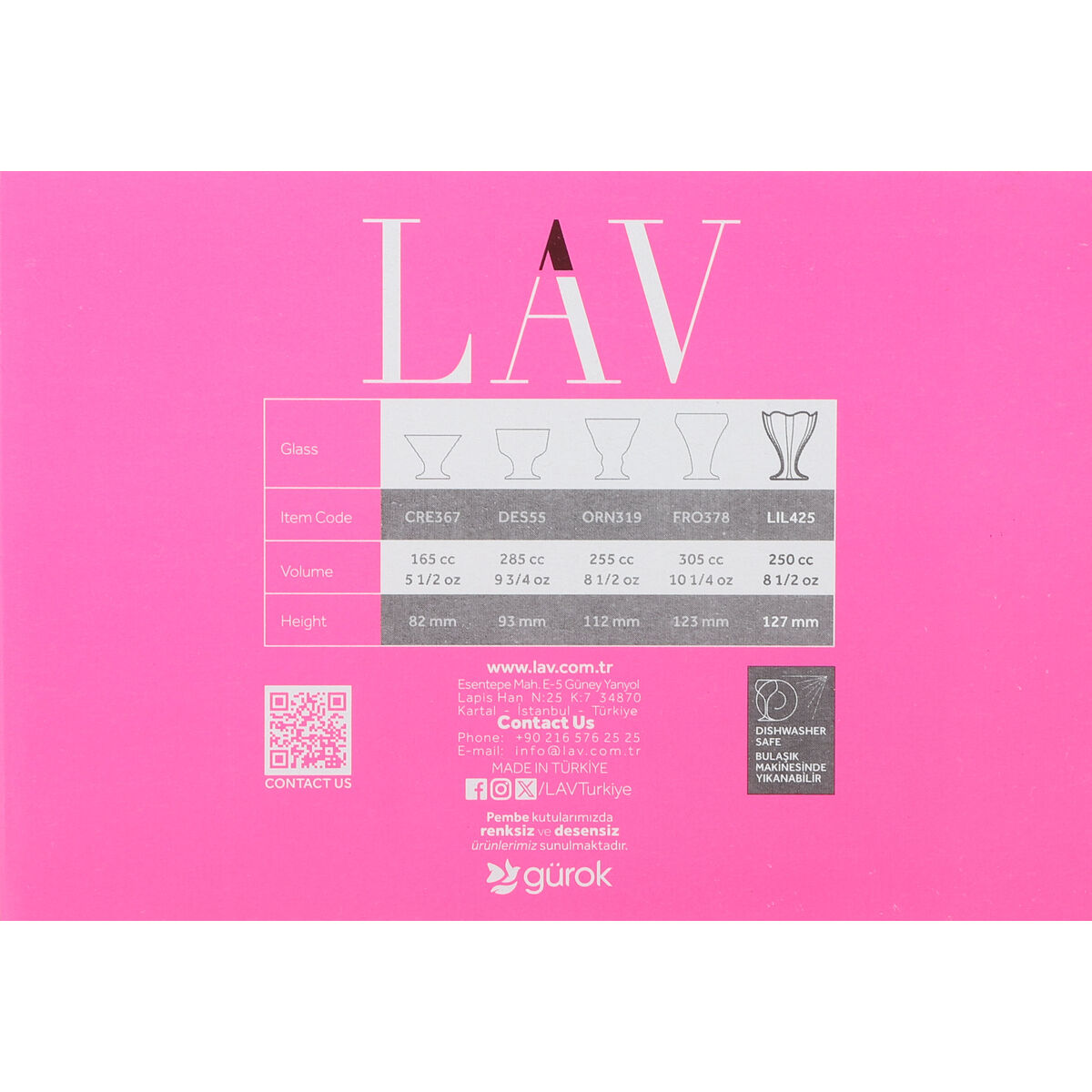 Copa de Helados y Batidos LAV Lily 250 ml 6 Piezas (4 Unidades)