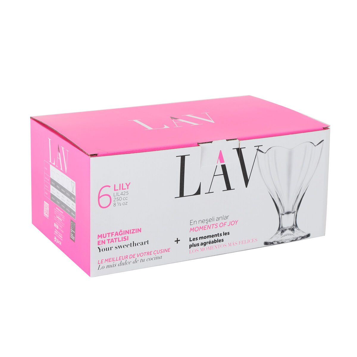 Copa de Helados y Batidos LAV Lily 250 ml 6 Piezas (4 Unidades)