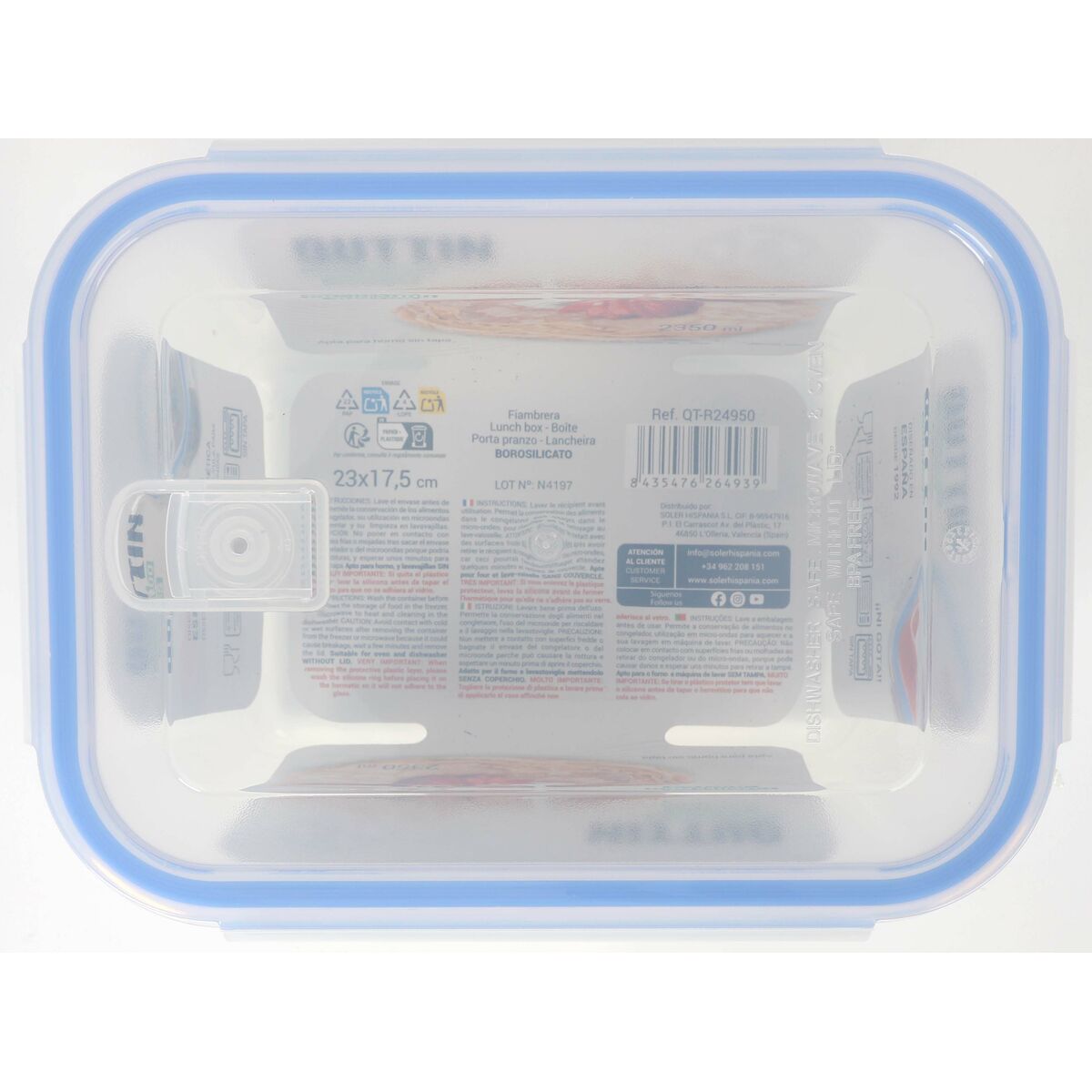 Fiambrera Quttin Rectangular 2,35 L (6 Unidades)