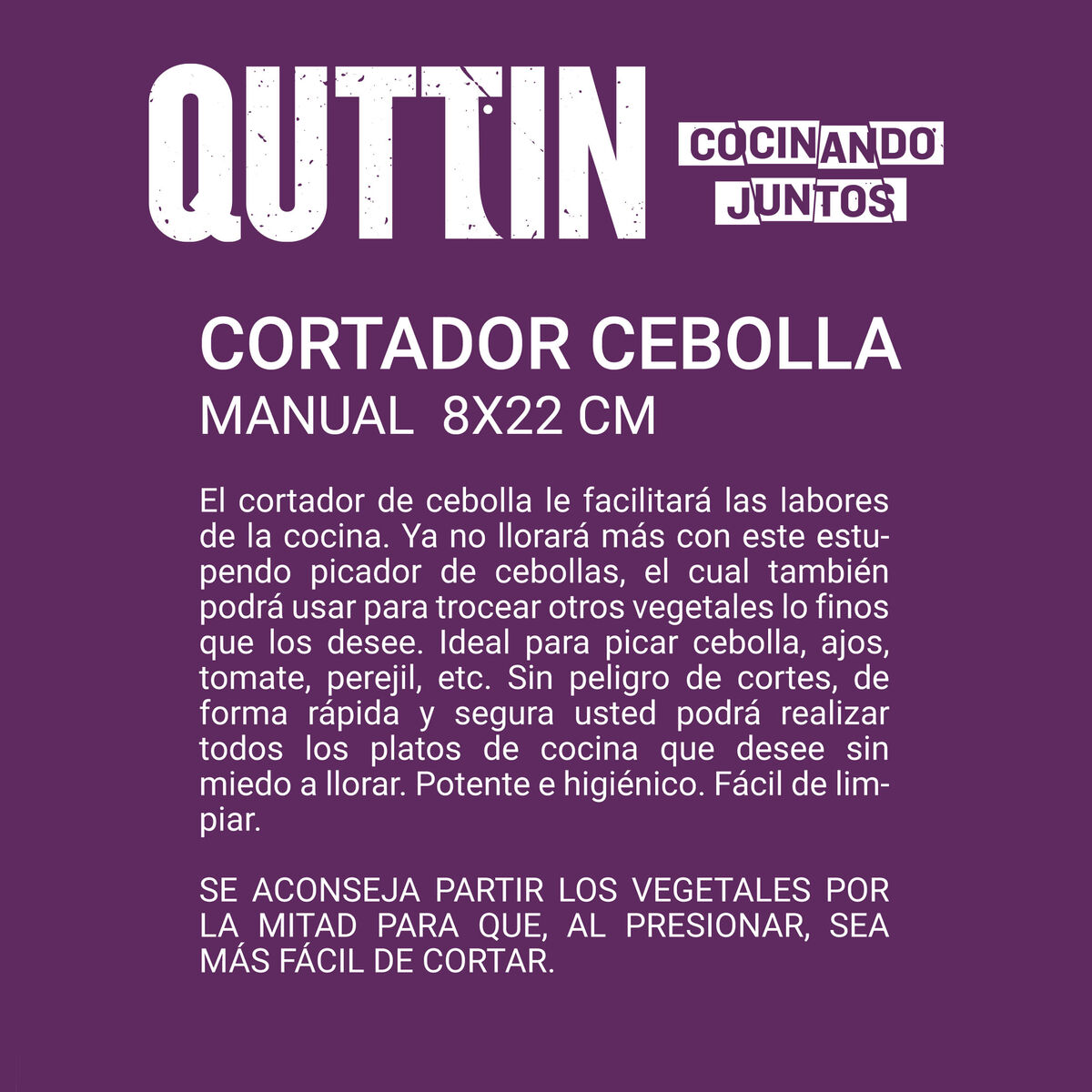 Cortador de Verduras Quttin 8 x 8 x 22 cm (12 Unidades)