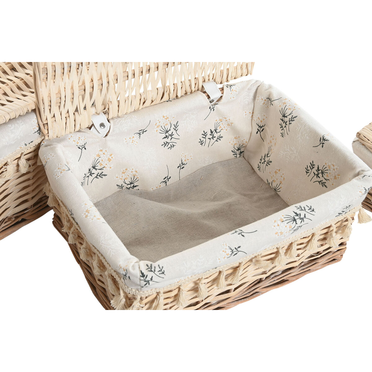 Cesto para la Ropa Sucia Home ESPRIT Natural Mimbre Shabby Chic 42 x 33 x 20 cm 3 Piezas