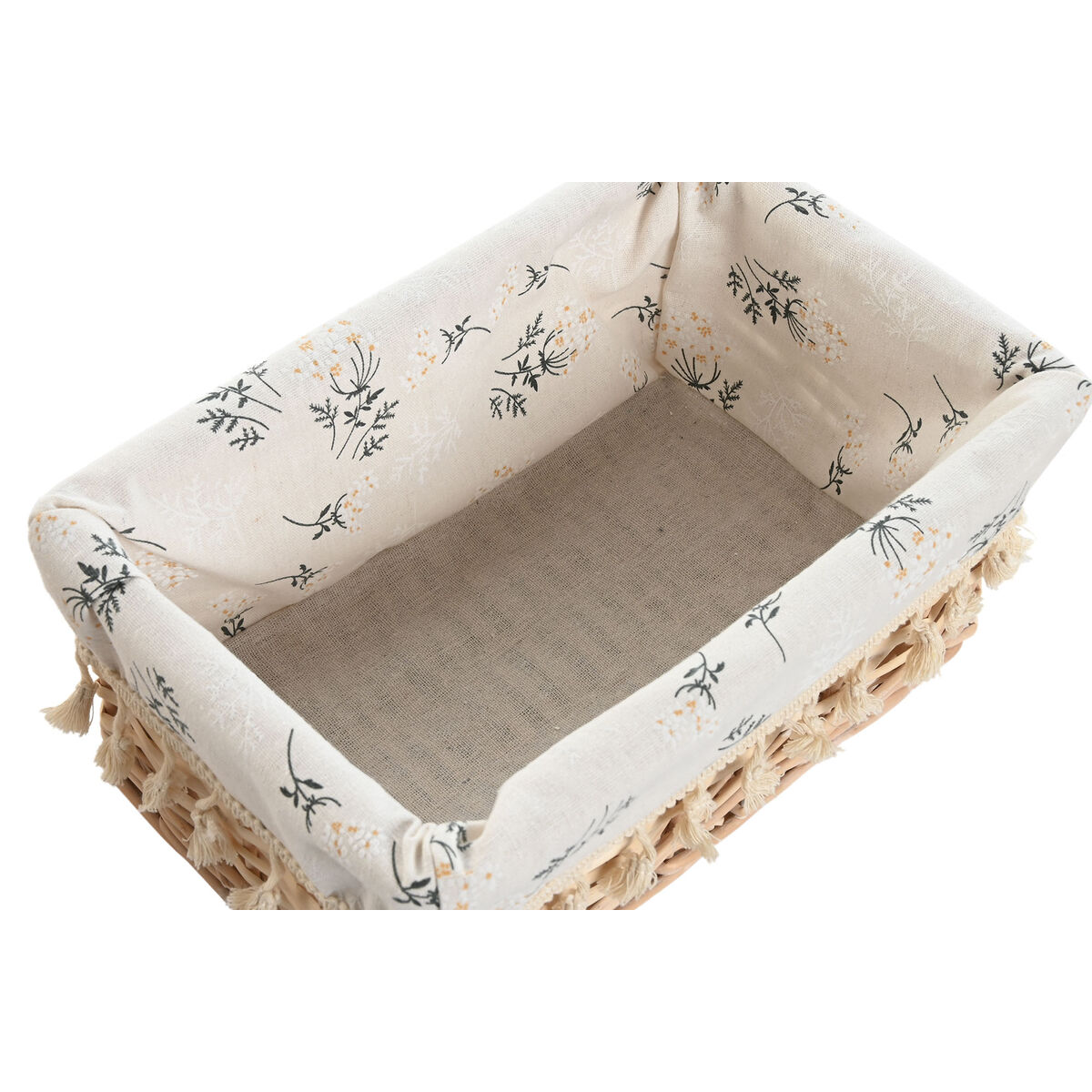 Cesto para la Ropa Sucia Home ESPRIT Natural Mimbre Shabby Chic 36 x 25 x 16 cm 4 Piezas
