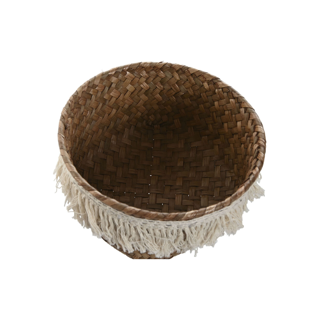 Juego de Cestas Home ESPRIT Fibra natural Boho Desgastado 16 x 16 x 6 cm