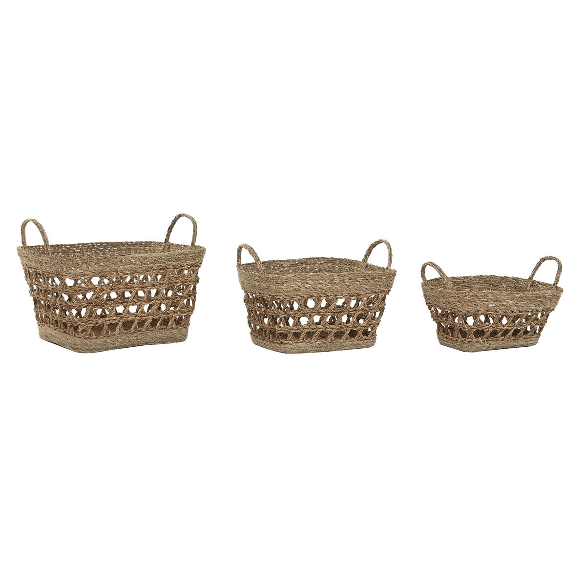 Juego de Cestas Home ESPRIT Hierba marina Tropical 45 x 35 x 35 cm