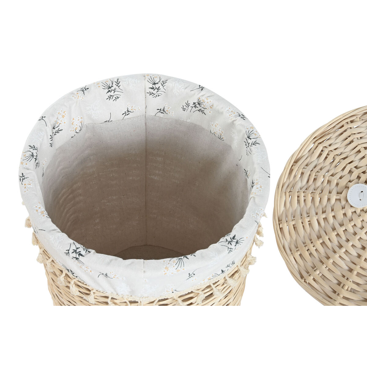 Cesto para la Ropa Sucia Home ESPRIT Natural Mimbre Shabby Chic 45 x 45 x 55 cm 3 Piezas