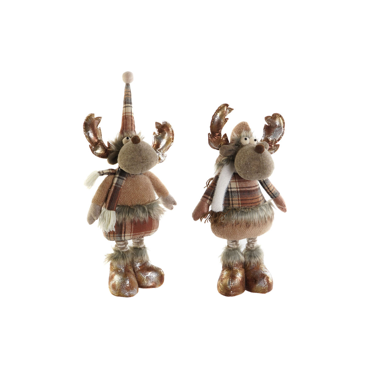 Adorno Navideño DKD Home Decor Marrón Reno 18 x 17 x 48 cm (2 Unidades)