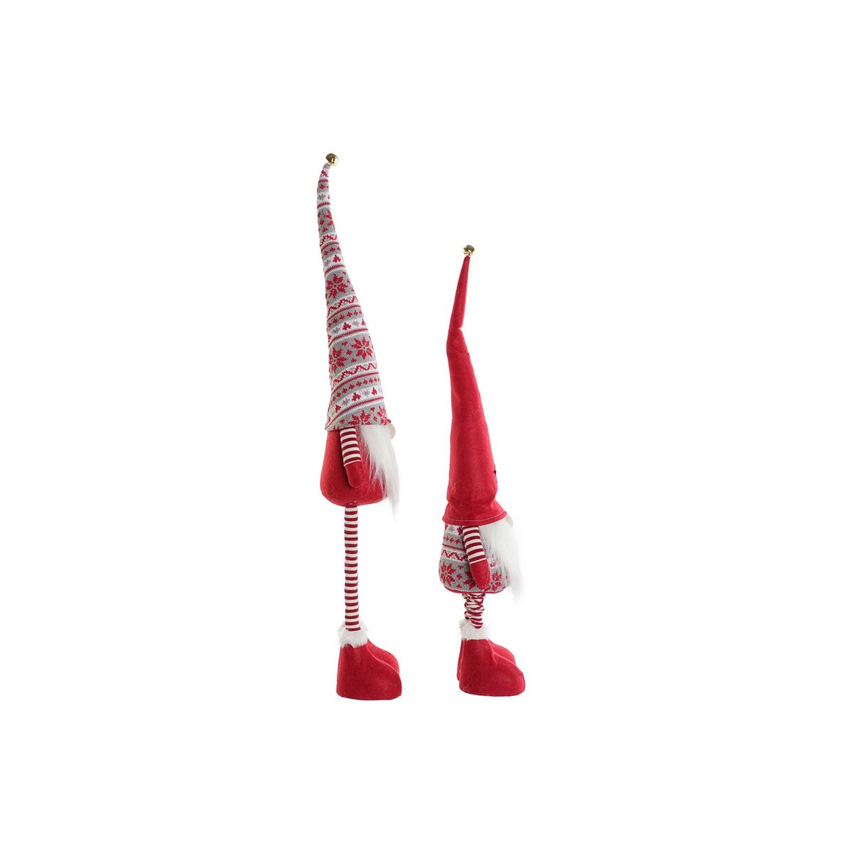 Adorno Navideño DKD Home Decor Blanco Rojo Gnomo 14 X 11 X 73 cm (2 Unidades)